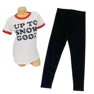 Victoria's Secret PINK Short Sleeve Tshirt & Cotton Leggings‎ Set XS/SMALL